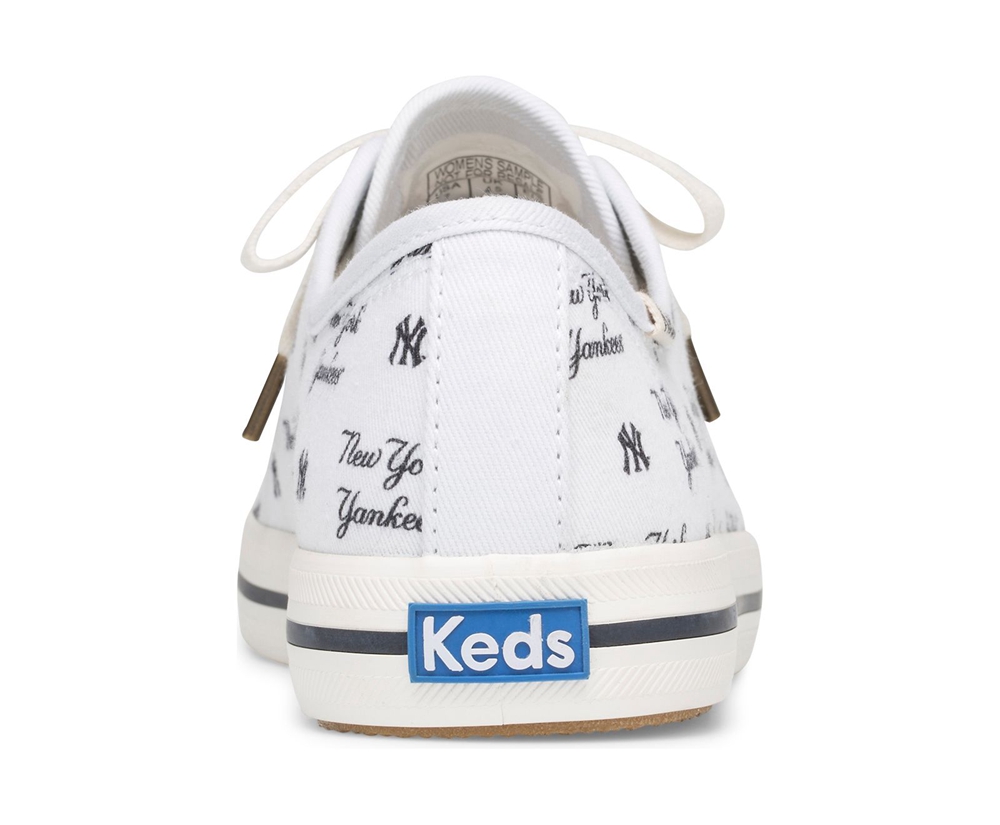 Πανινα Παπουτσια Γυναικεια - Keds Kickstart Mlb® - Λευκα - BWGYT2513